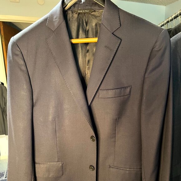 Ermenegildo Zegna Herringbone From Italy 100% Wool Suit Jacket SZ 40R - Picture 1 of 8